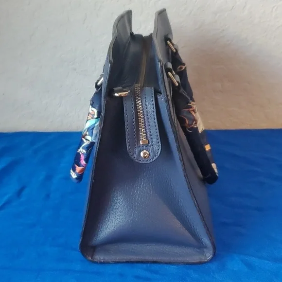 Kate Spade New York Grove Street Caley Satchel navy blue 100% leather - Picture 13 of 16